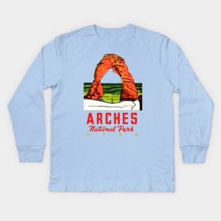 Arches National Park Utah Vintage Travel Decal Kids Long Sleeve T-Shirt